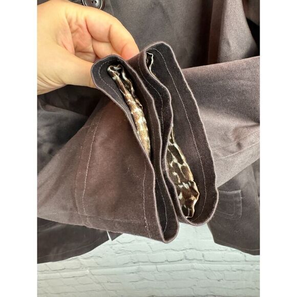 CHICO'S brown cotton stretch button collared jacket blazer size 3 XL - Picture 5 of 7